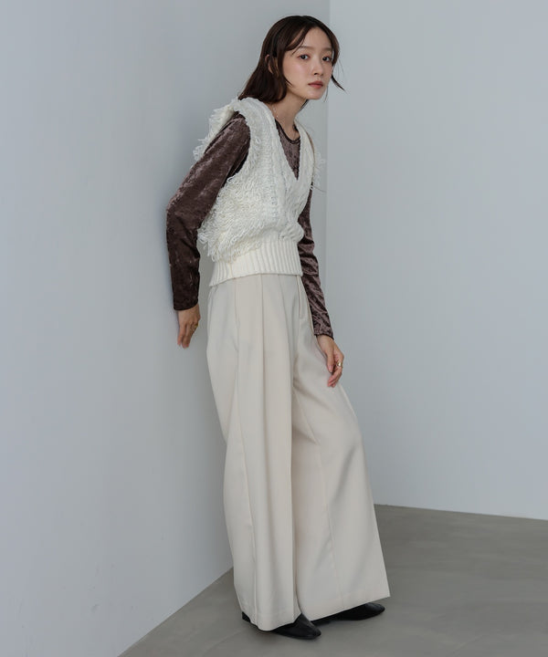 フリンジバルキーニットベスト