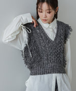 フリンジバルキーニットベスト