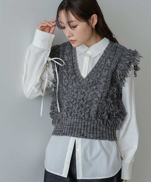 フリンジバルキーニットベスト