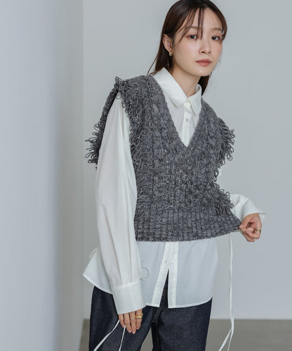 フリンジバルキーニットベスト