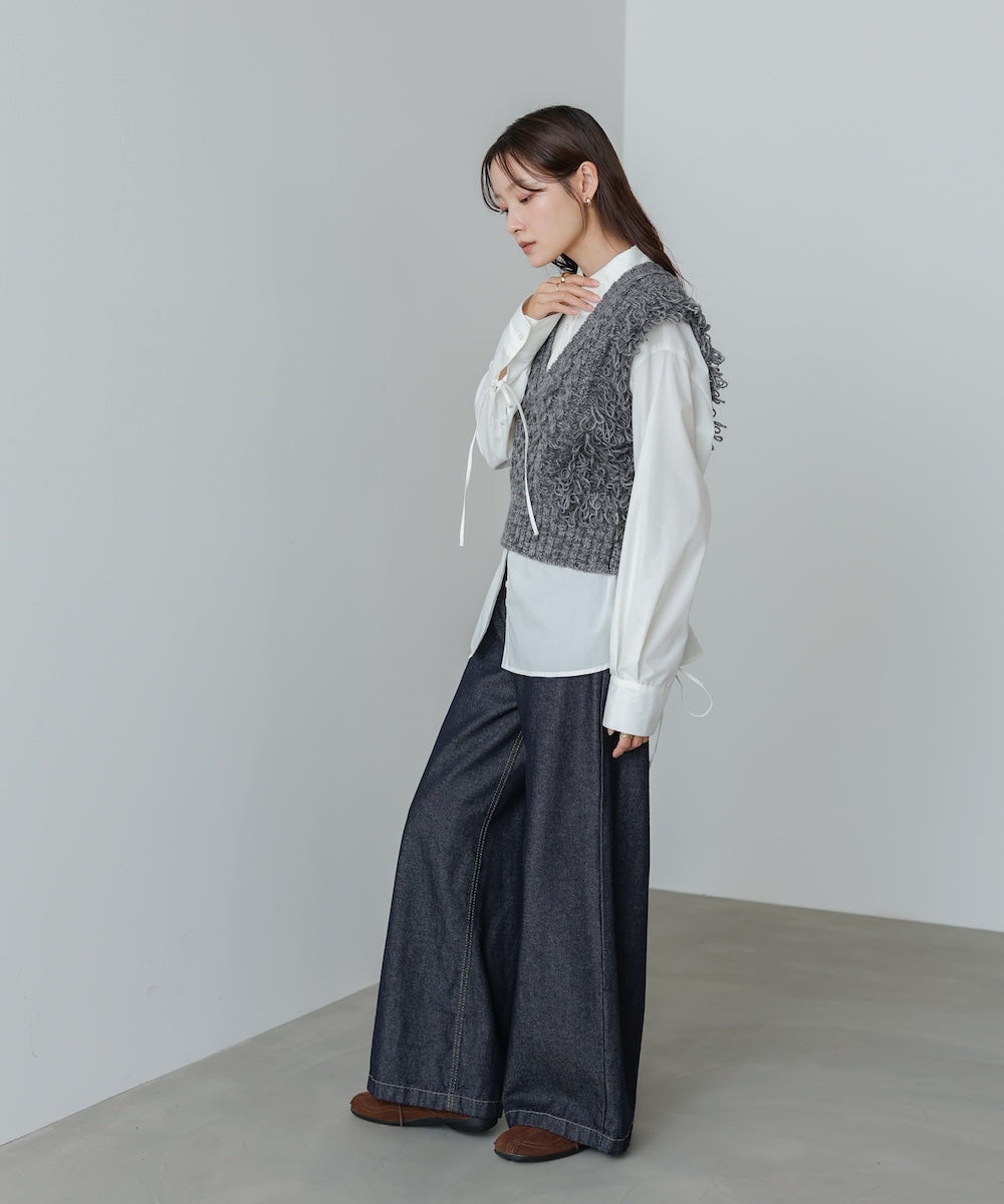 フリンジバルキーニットベスト