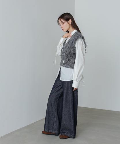 フリンジバルキーニットベスト