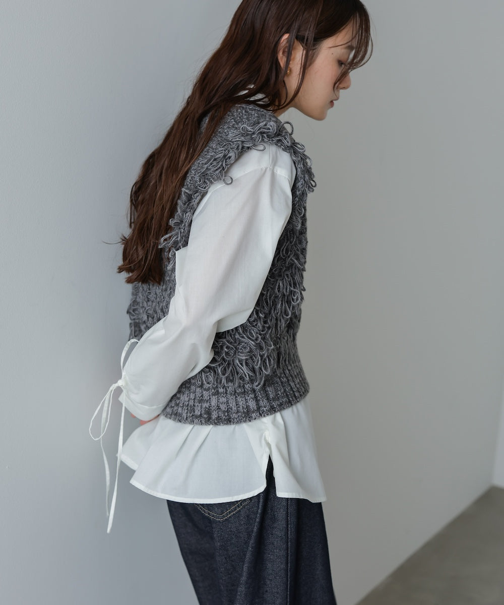 フリンジバルキーニットベスト