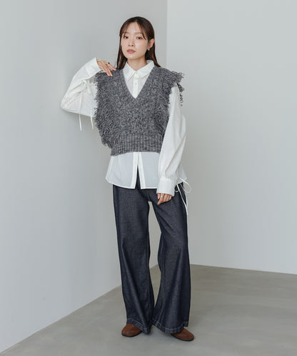 フリンジバルキーニットベスト
