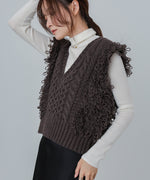 フリンジバルキーニットベスト