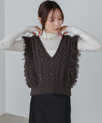 フリンジバルキーニットベスト