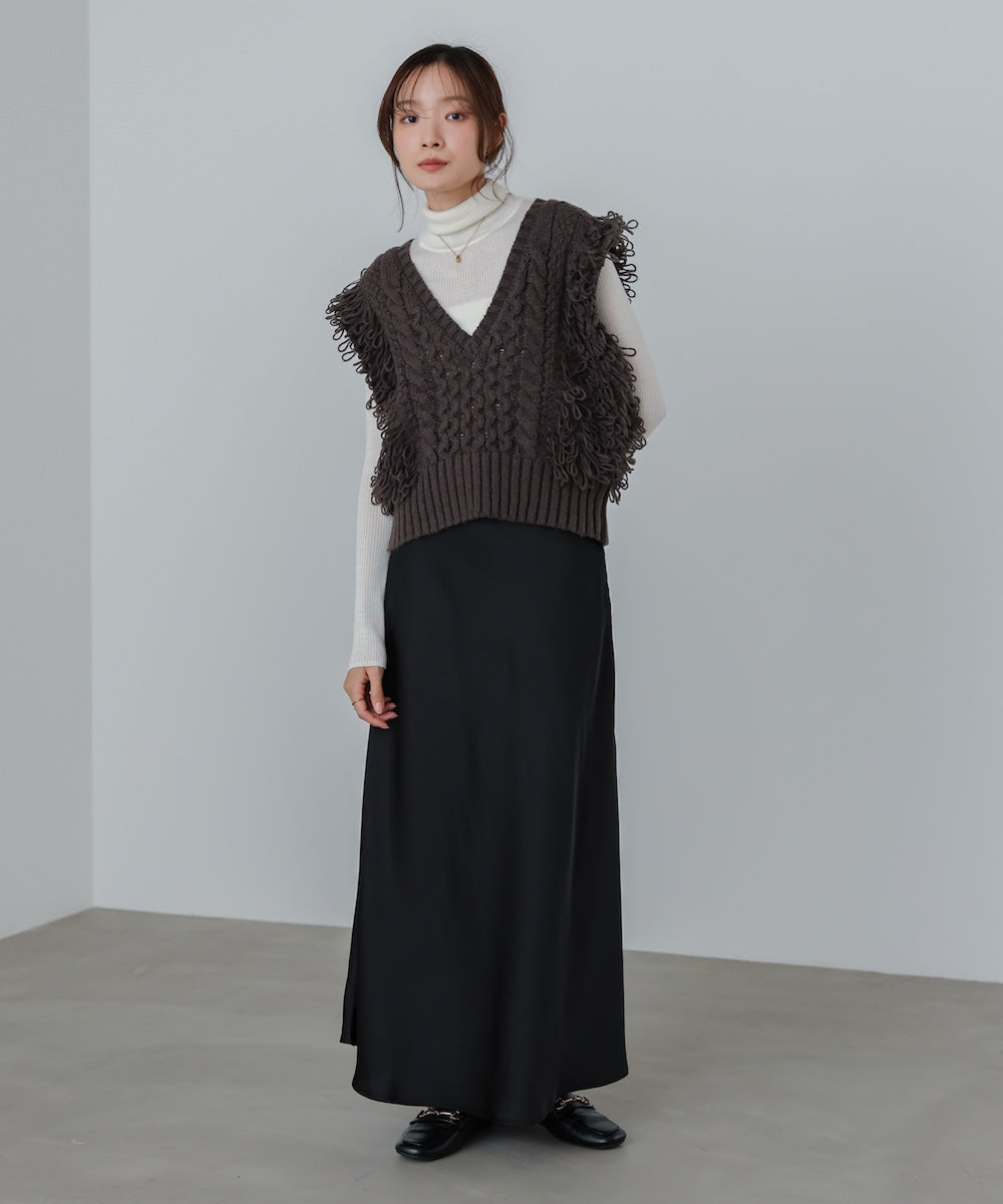 フリンジバルキーニットベスト
