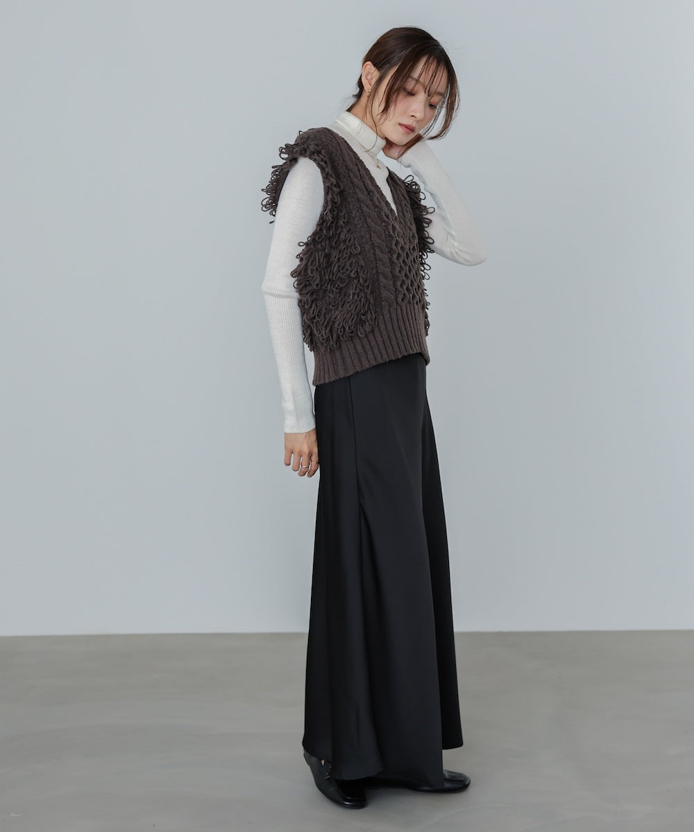 フリンジバルキーニットベスト