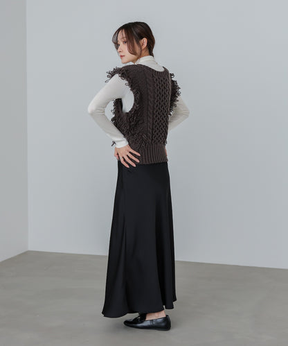 フリンジバルキーニットベスト