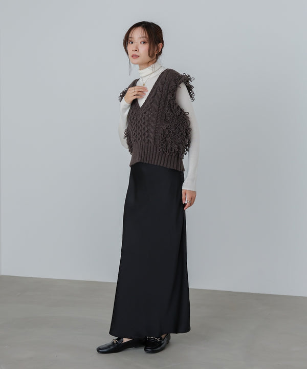 フリンジバルキーニットベスト