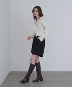 起毛フリルカラーホックカーディガン