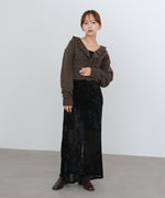 起毛フリルカラーホックカーディガン