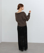 起毛フリルカラーホックカーディガン