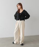 起毛フリルカラーホックカーディガン