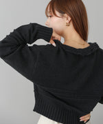 起毛フリルカラーホックカーディガン