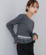 12Gニットフリルヘムショートプルオーバー