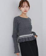 12Gニットフリルヘムショートプルオーバー