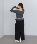 12Gニットフリルヘムショートプルオーバー