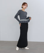 12Gニットフリルヘムショートプルオーバー