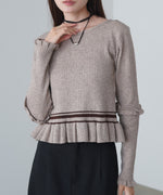 12Gニットフリルヘムショートプルオーバー