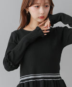 12Gニットフリルヘムショートプルオーバー