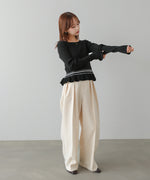 12Gニットフリルヘムショートプルオーバー