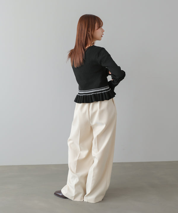 12Gニットフリルヘムショートプルオーバー