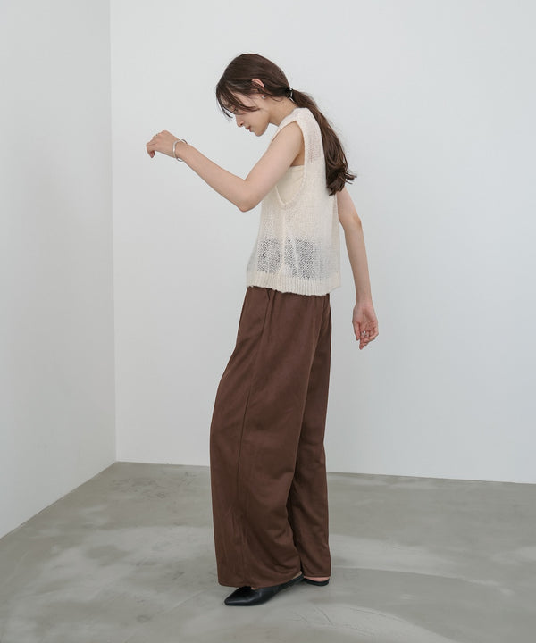 スエードライクイージーパンツ