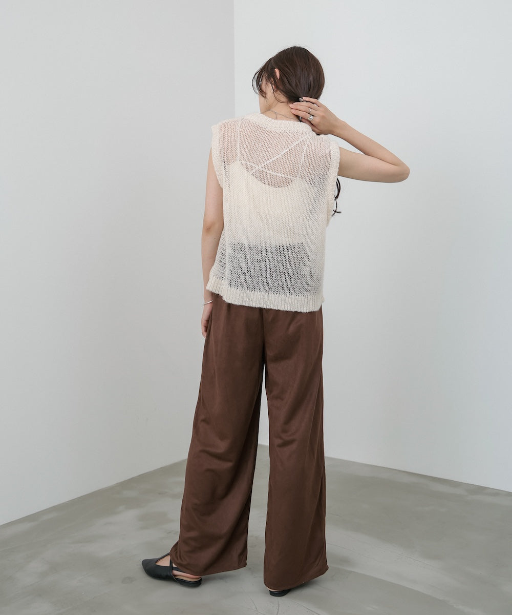 スエードライクイージーパンツ