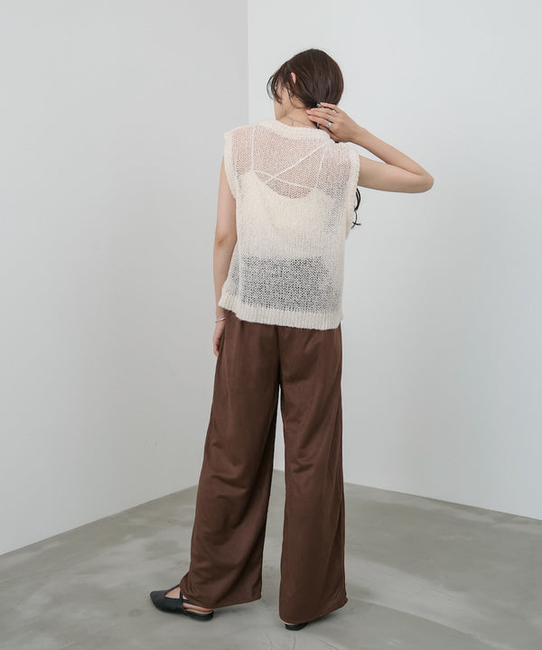 スエードライクイージーパンツ