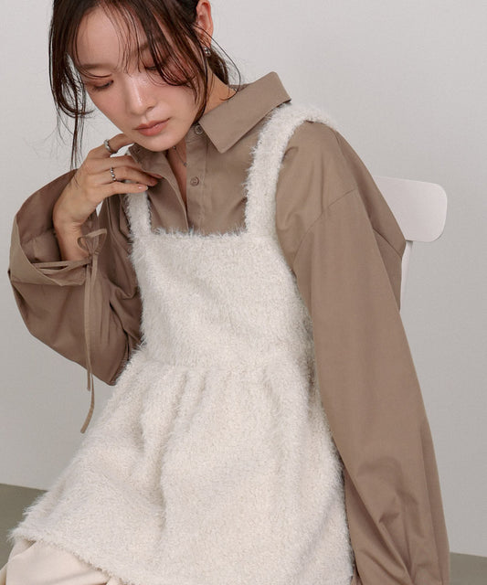 ブークレーシャギー ペプラムキャミソール