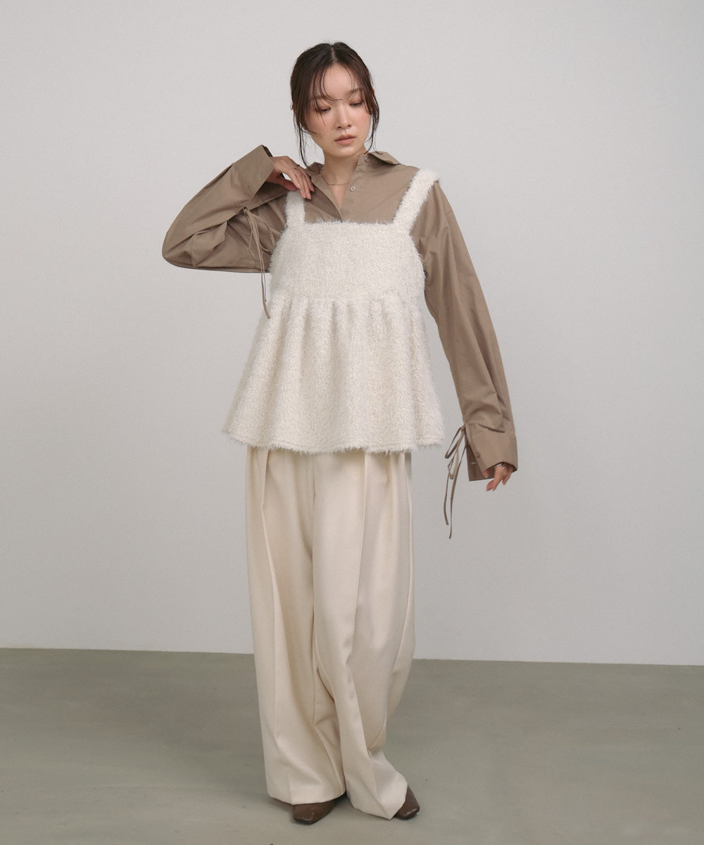 ブークレーシャギー ペプラムキャミソール