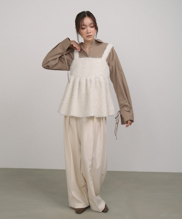 ブークレーシャギー ペプラムキャミソール