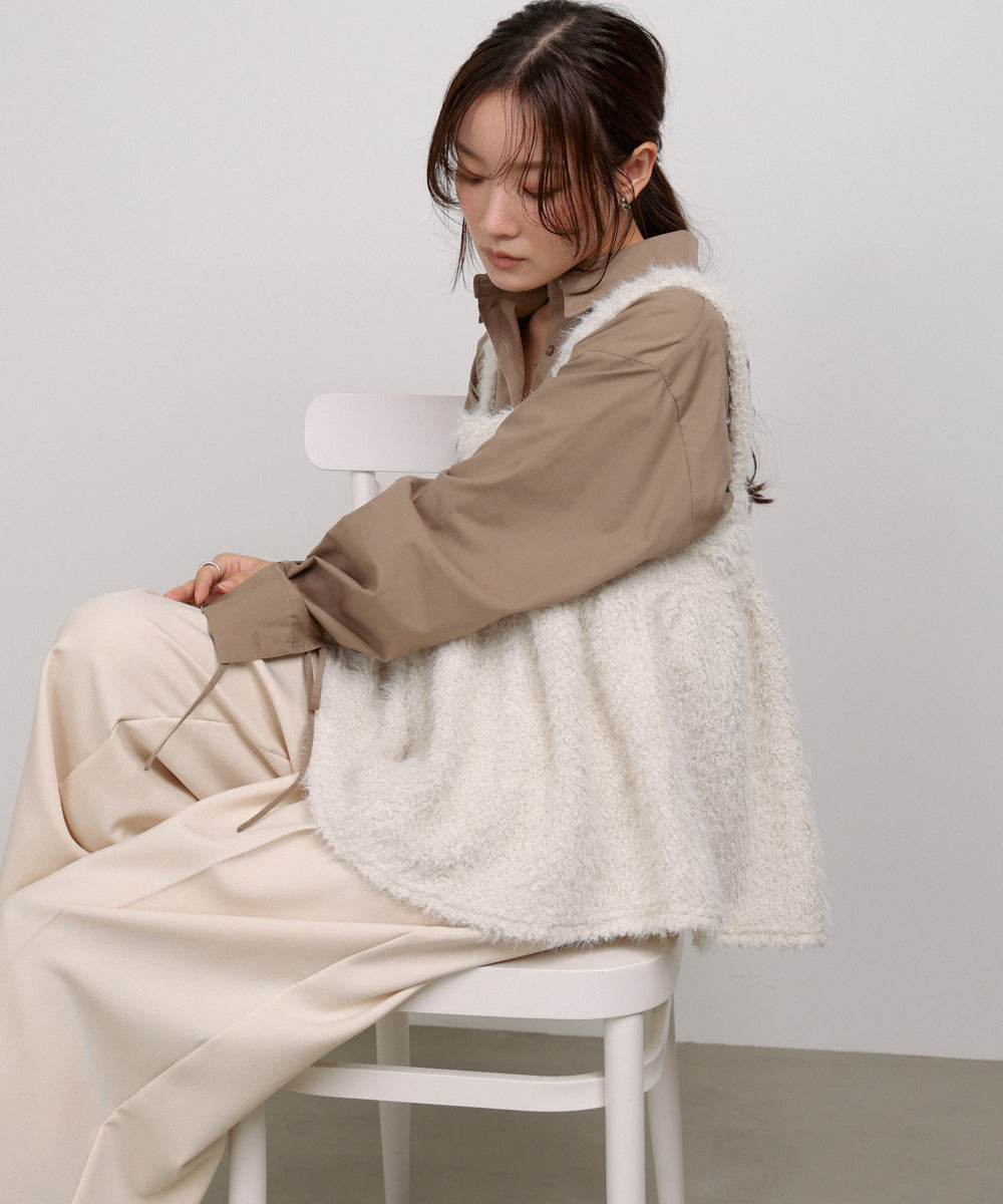 ブークレーシャギー ペプラムキャミソール