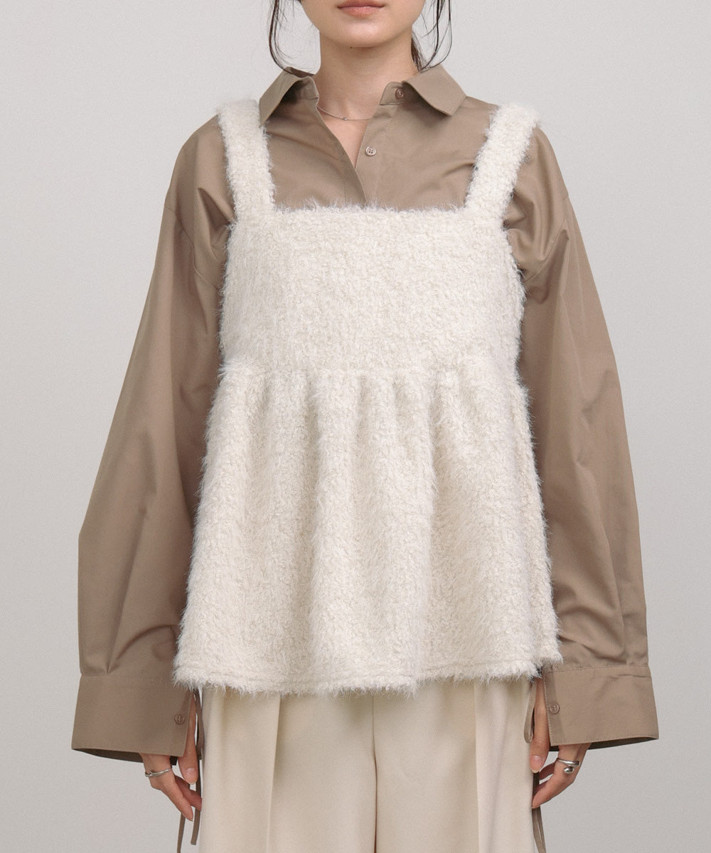 ブークレーシャギー ペプラムキャミソール