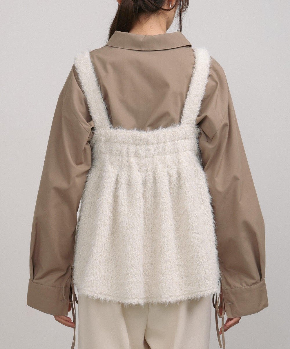 ブークレーシャギー ペプラムキャミソール