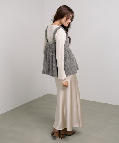 ブークレーシャギー ペプラムキャミソール