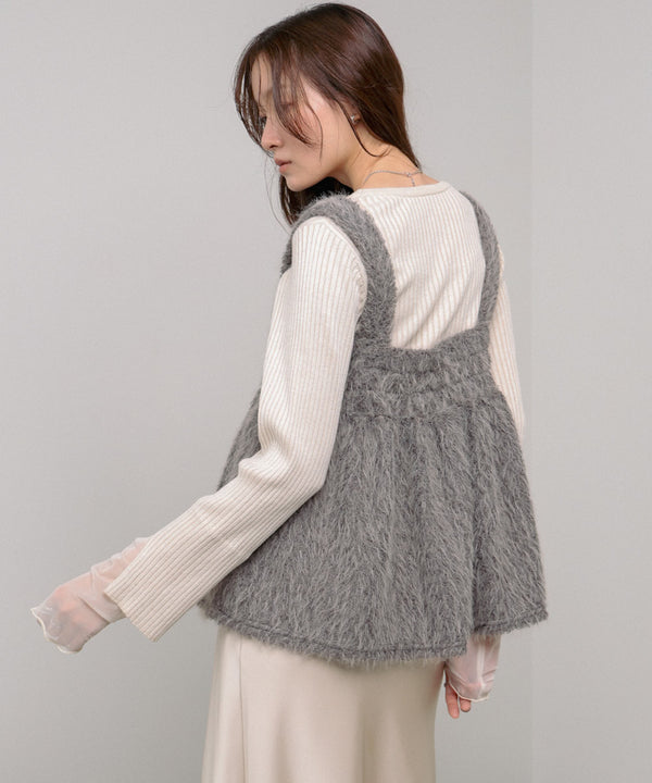 ブークレーシャギー ペプラムキャミソール