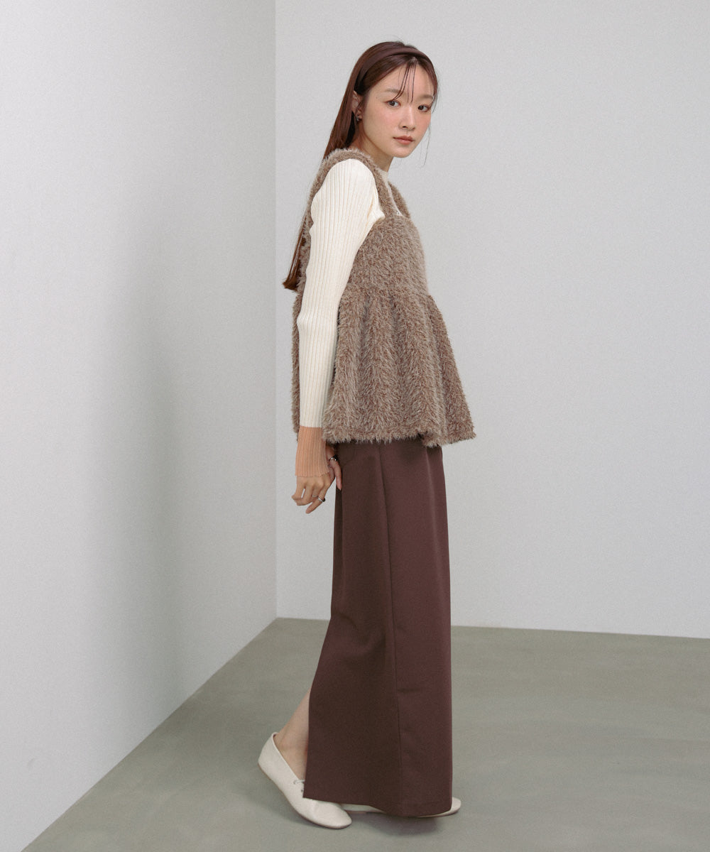 ブークレーシャギー ペプラムキャミソール