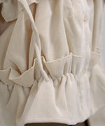 コーデュロイシャーリングリボンショートブラウス