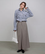 コーデュロイシャーリングリボンショートブラウス