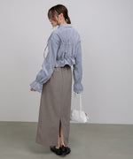 コーデュロイシャーリングリボンショートブラウス