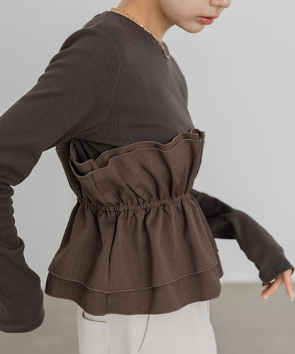 ビスチェ風レイヤードロンＴ