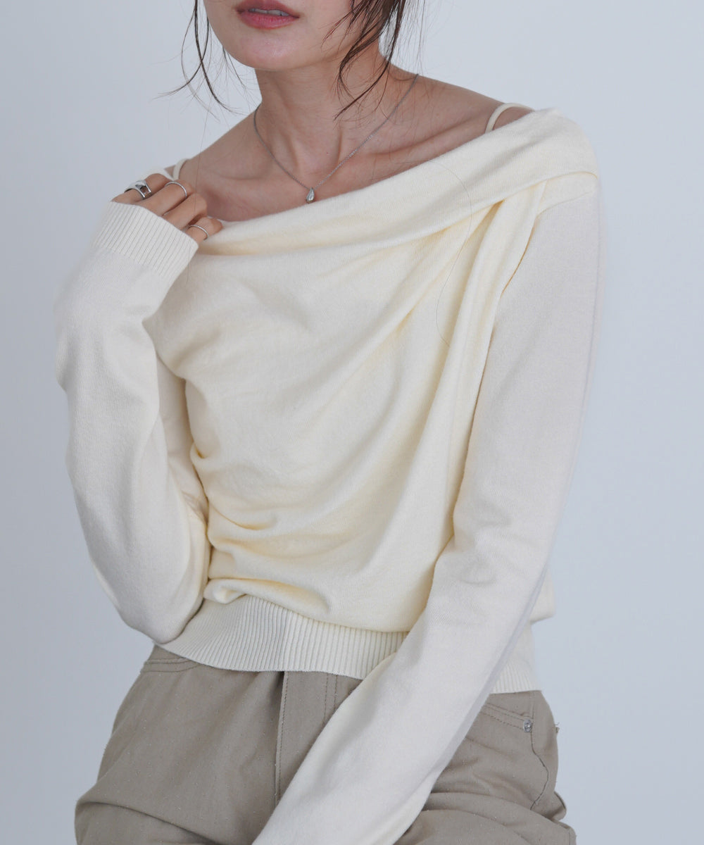 クロスドレープニットプルオーバー