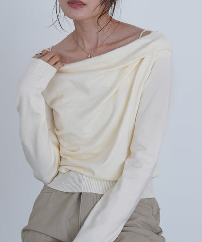 クロスドレープニットプルオーバー