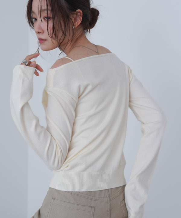 クロスドレープニットプルオーバー