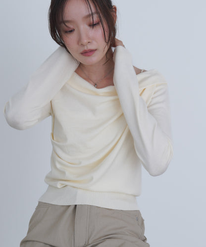 クロスドレープニットプルオーバー
