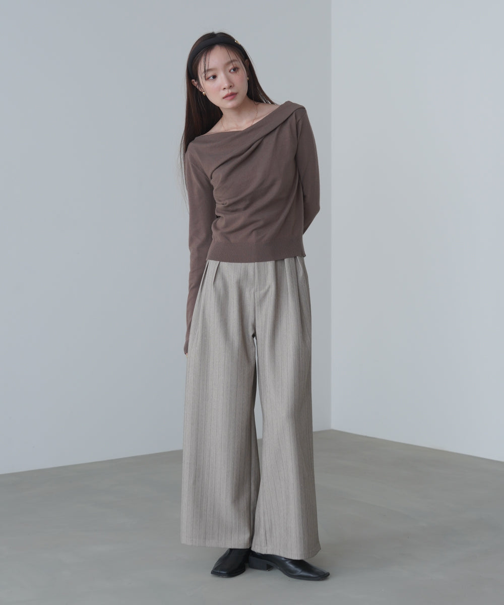 クロスドレープニットプルオーバー