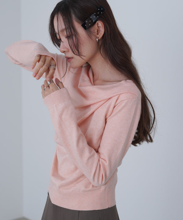 クロスドレープニットプルオーバー