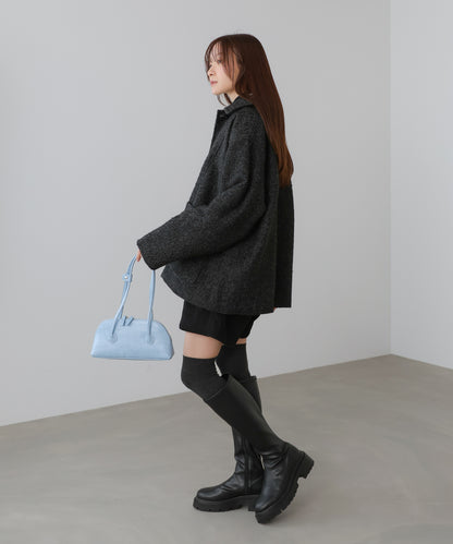 ヘリンボーンツイードカバーオールジャケット